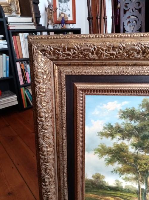Unknown Artist VERY LARGE OIL PAINTING IN STUNNING ORNATE FRAME was
